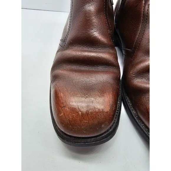 Knapp Shoes Men's Steel Toed Zip Boots Brown Leather w/Oil Pro Soles SZ 7 1/2 EE
