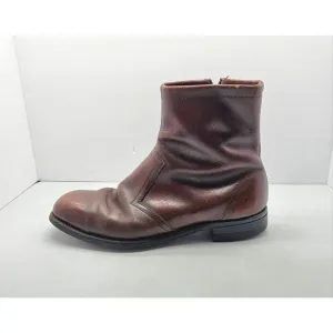 Knapp Shoes Men's Steel Toed Zip Boots Brown Leather w/Oil Pro Soles SZ 7 1/2 EE