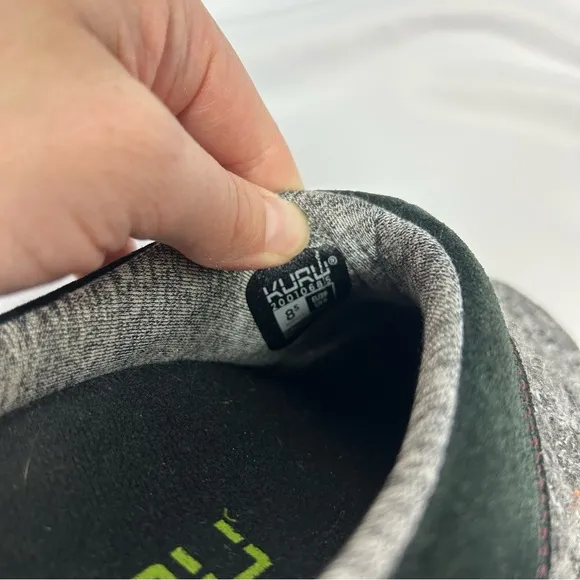 KURU | Draft Black Gray Slippers Slip On Indoor Shoes Women's Size 8.5