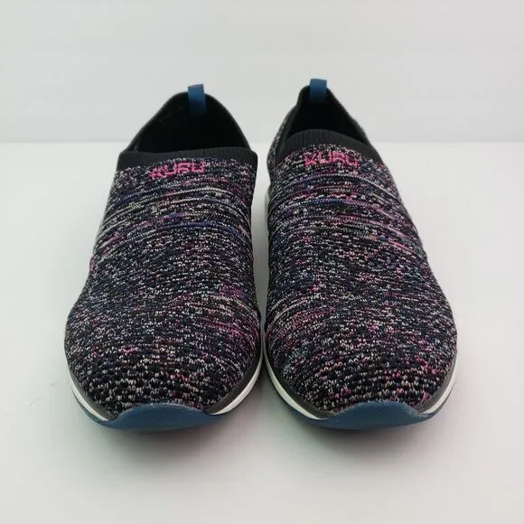 Kuru Stride Womens Size 12 Black Pink Slip On Knit Walking Sneaker Shoes 2061121