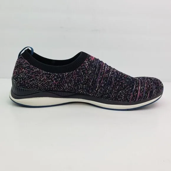 Kuru Stride Womens Size 12 Black Pink Slip On Knit Walking Sneaker Shoes 2061121