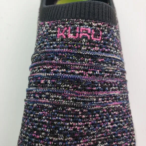Kuru Stride Womens Size 12 Black Pink Slip On Knit Walking Sneaker Shoes 2061121