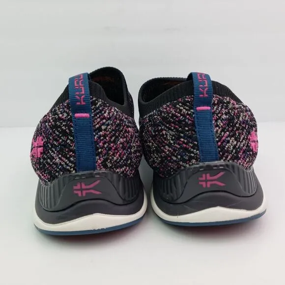 Kuru Stride Womens Size 12 Black Pink Slip On Knit Walking Sneaker Shoes 2061121