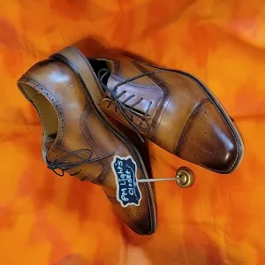 La Milano Lorenzo Dress Shoes 13EEE Tan-23 A11873k Cap Toe Lace Up Oxford