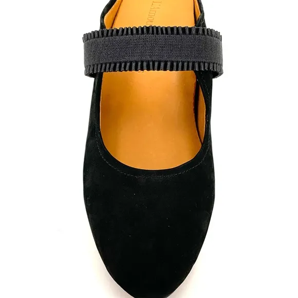 L'Amour Des Pieds Jadidia Women's Black Suede Leather Mule Heeled Shoe Pumps 9.5