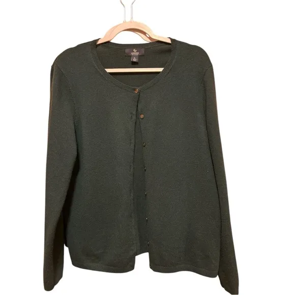 Lands end 100% Cashmere sweater set size 12/14 Large forest green