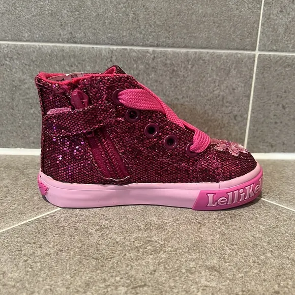 Lelli Kelly Jasmine Shoes Sneakers Sequins purple Infant Toddlers Girls Size 6.5