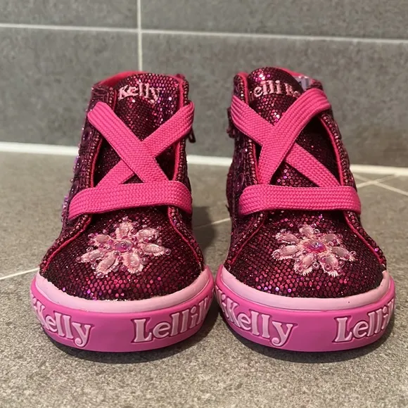 Lelli Kelly Jasmine Shoes Sneakers Sequins purple Infant Toddlers Girls Size 6.5