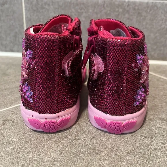 Lelli Kelly Jasmine Shoes Sneakers Sequins purple Infant Toddlers Girls Size 6.5