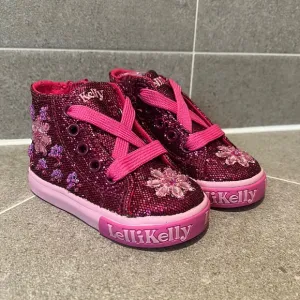 Lelli Kelly Jasmine Shoes Sneakers Sequins purple Infant Toddlers Girls Size 6.5