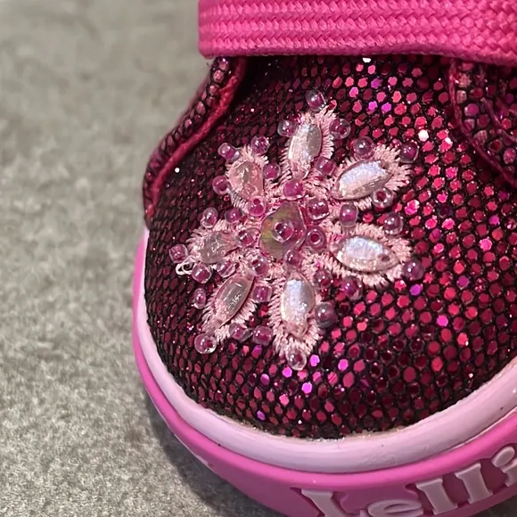 Lelli Kelly Jasmine Shoes Sneakers Sequins purple Infant Toddlers Girls Size 6.5