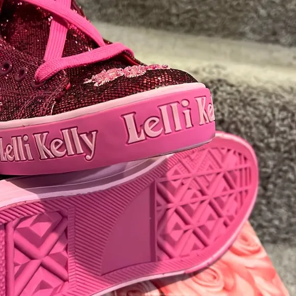 Lelli Kelly Jasmine Shoes Sneakers Sequins purple Youth Girls Size 4.5