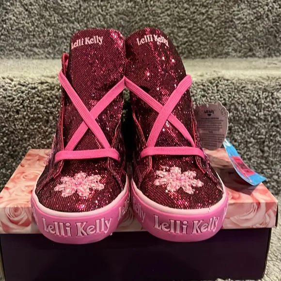 Lelli Kelly Jasmine Shoes Sneakers Sequins purple Youth Girls Size 4.5