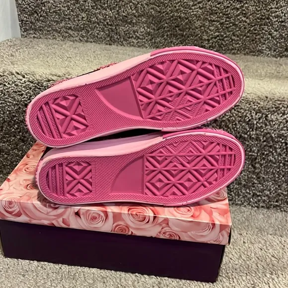 Lelli Kelly Jasmine Shoes Sneakers Sequins purple Youth Girls Size 4.5