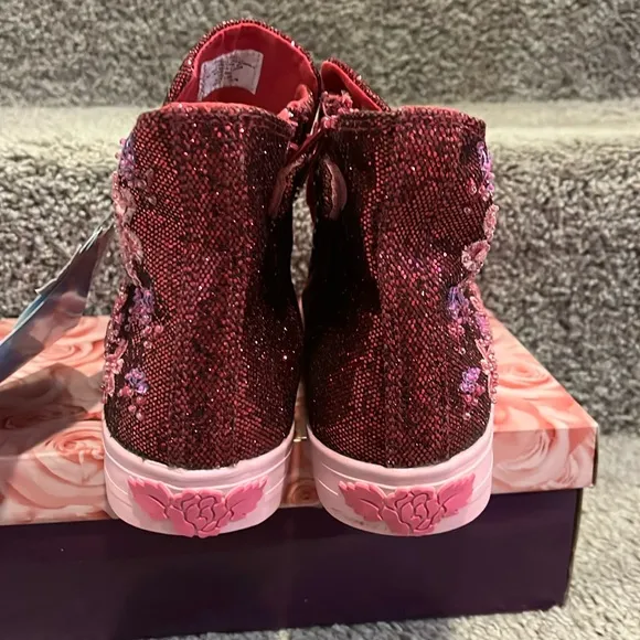 Lelli Kelly Jasmine Shoes Sneakers Sequins purple Youth Girls Size 4.5