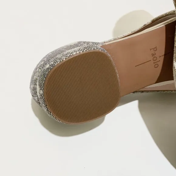 Linea Paolo Delphi Snake Grey Leather Pointy Toe Flat Shoes Modern Twist 9