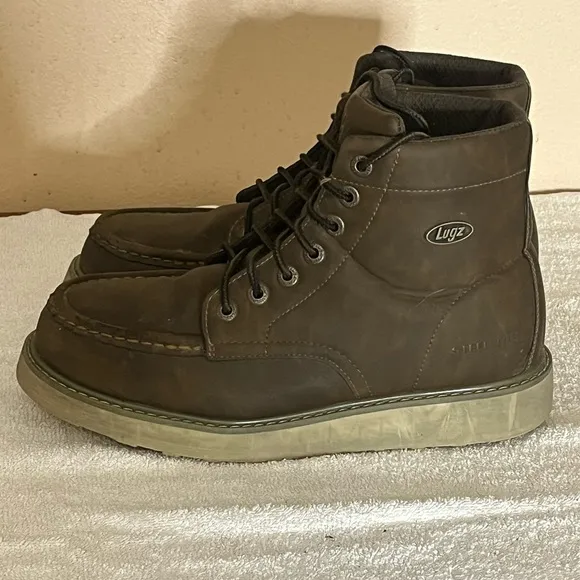 Lugz High Top Safety Steel Toe Boots Sz 10W