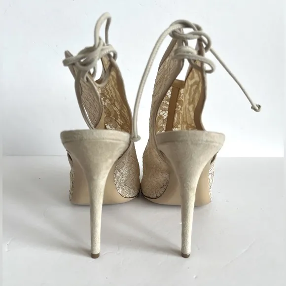 M. Gemi Italy Ninna lace-up heel  peep toe pump heels shoes size 10 / EU41