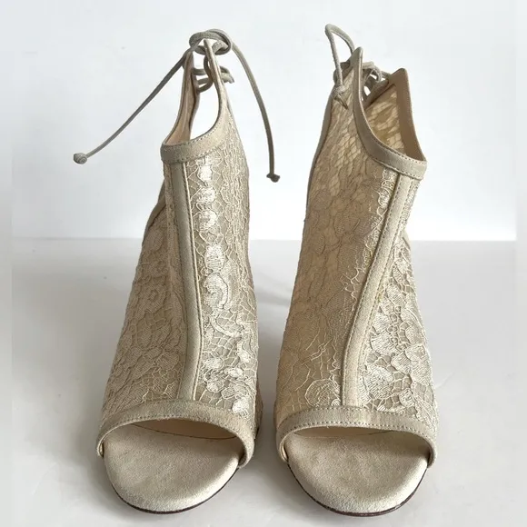 M. Gemi Italy Ninna lace-up heel  peep toe pump heels shoes size 10 / EU41