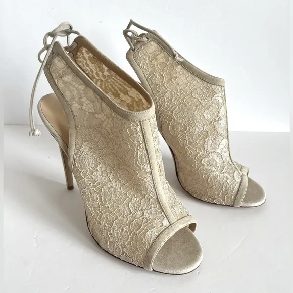 M. Gemi Italy Ninna lace-up heel  peep toe pump heels shoes size 10 / EU41
