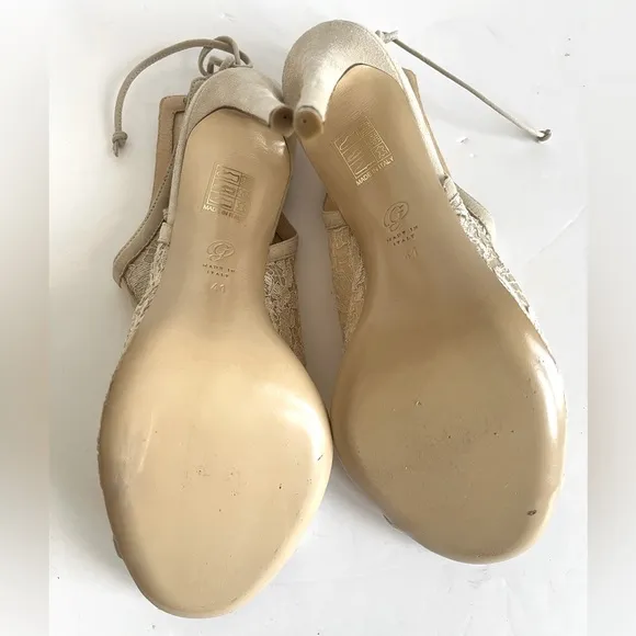M. Gemi Italy Ninna lace-up heel  peep toe pump heels shoes size 10 / EU41