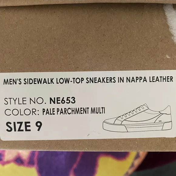 Madewell - Men’s Sidewalk Low-Top Napa Leather Sneakers Pale Parchment - size 9