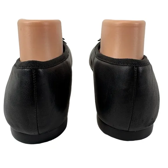 Madewell Womens 12 The Betsy Ballet Flat Black Leather Slip On Shoes Bow NQ320
