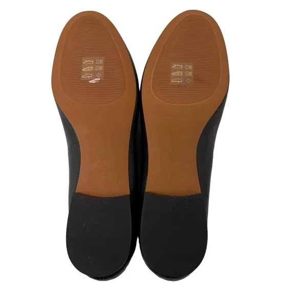 Madewell Womens 12 The Betsy Ballet Flat Black Leather Slip On Shoes Bow NQ320