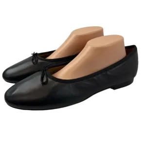 Madewell Womens 12 The Betsy Ballet Flat Black Leather Slip On Shoes Bow NQ320