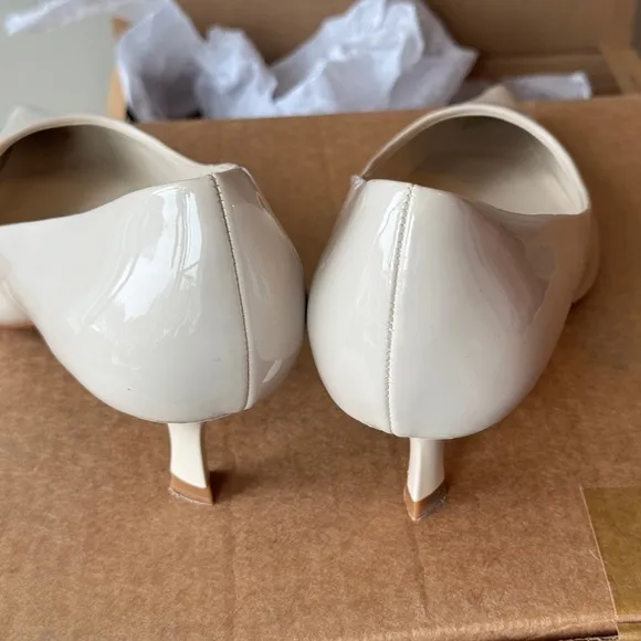 Mango Women's Cream Pointed Toe Heels