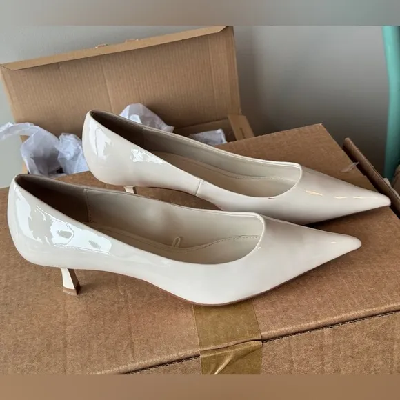 Mango Women's Cream Pointed Toe Heels