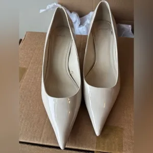 Mango Women's Cream Pointed Toe Heels