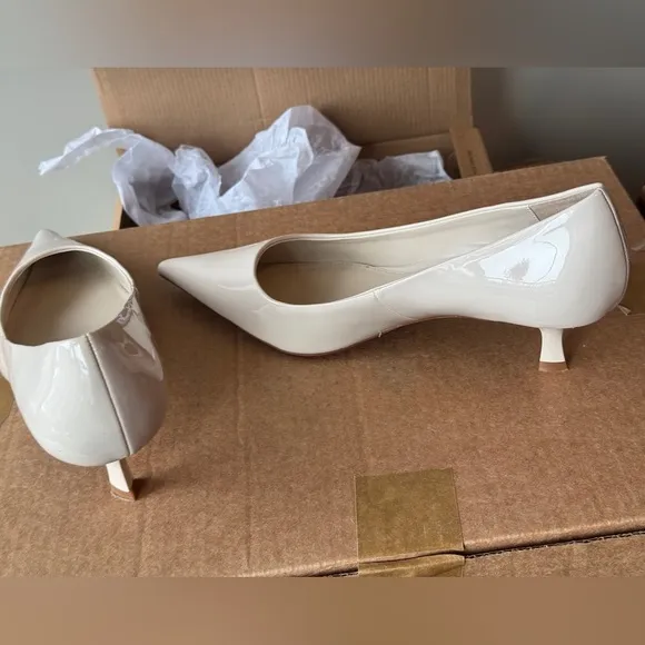 Mango Women's Cream Pointed Toe Heels