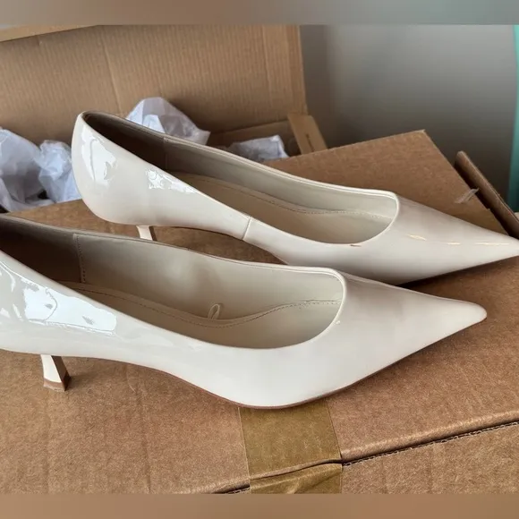 Mango Women's Cream Pointed Toe Heels