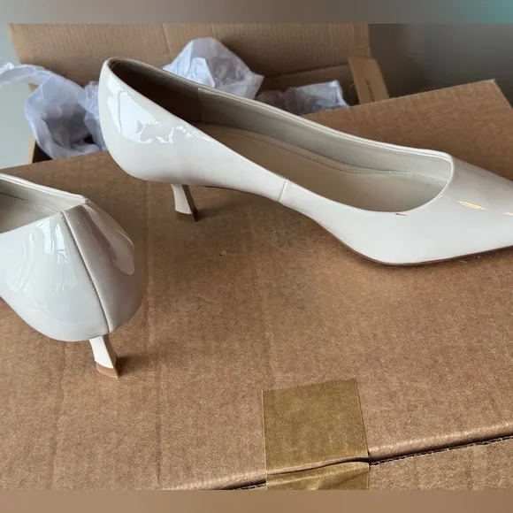 Mango Women's Cream Pointed Toe Heels