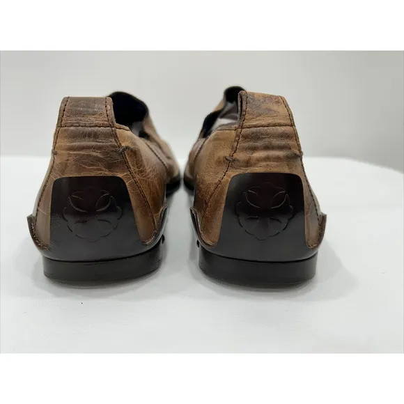 Mark Nason Mens Size 9.5 Brown Rock Lives Leather Dragon Shoes Square Toe W/Box