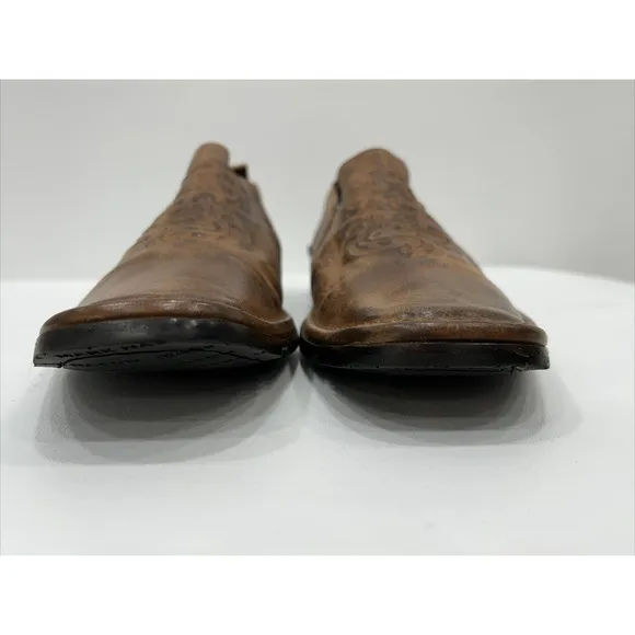 Mark Nason Mens Size 9.5 Brown Rock Lives Leather Dragon Shoes Square Toe W/Box