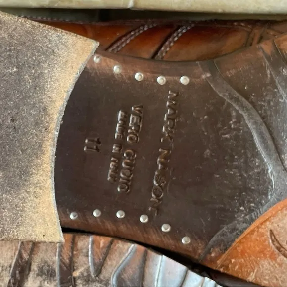 MARK NASON🪢 Rock Lives BROWN LEATHER, Dragon Square Toe Mens SIZE 11