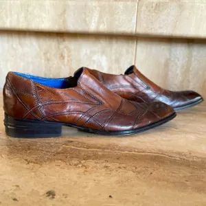 MARK NASON🪢 Rock Lives BROWN LEATHER, Dragon Square Toe Mens SIZE 11