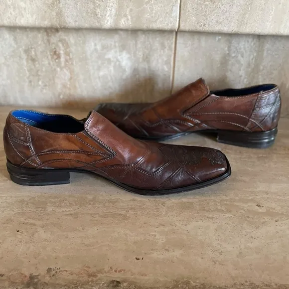 MARK NASON🪢 Rock Lives BROWN LEATHER, Dragon Square Toe Mens SIZE 11