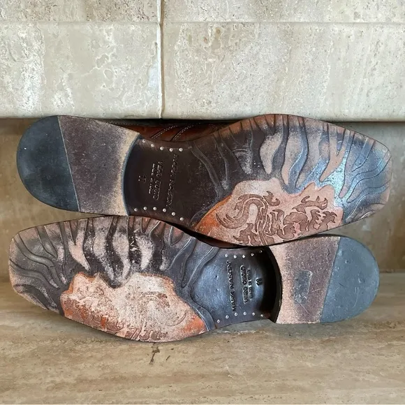 MARK NASON🪢 Rock Lives BROWN LEATHER, Dragon Square Toe Mens SIZE 11