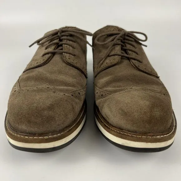 Massimo Dutti Tan Suede Leather Oxford Brogue Shoes Men’s 8.5 EU 42