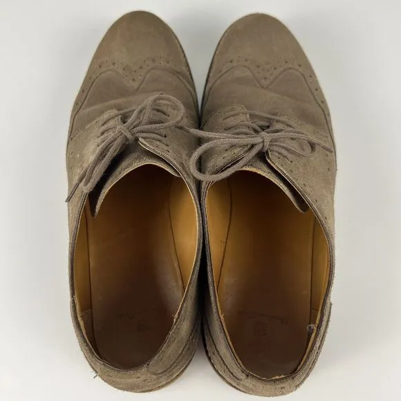 Massimo Dutti Tan Suede Leather Oxford Brogue Shoes Men’s 8.5 EU 42