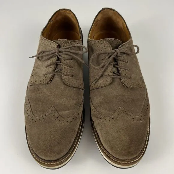 Massimo Dutti Tan Suede Leather Oxford Brogue Shoes Men’s 8.5 EU 42
