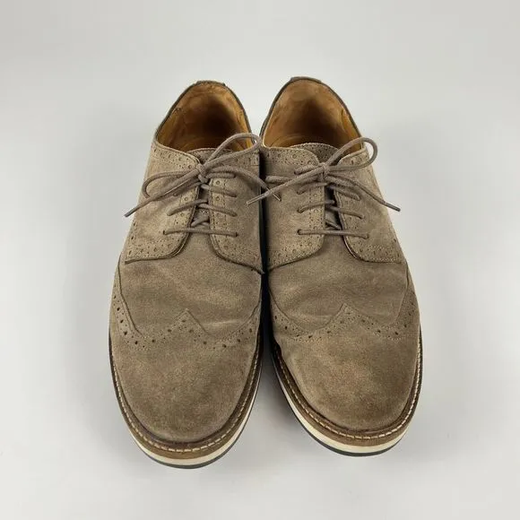 Massimo Dutti Tan Suede Leather Oxford Brogue Shoes Men’s 8.5 EU 42