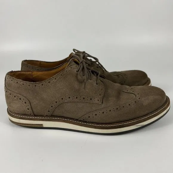 Massimo Dutti Tan Suede Leather Oxford Brogue Shoes Men’s 8.5 EU 42