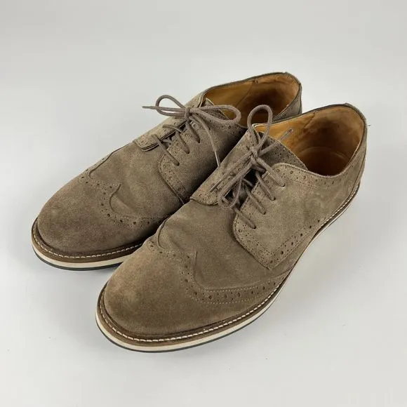 Massimo Dutti Tan Suede Leather Oxford Brogue Shoes Men’s 8.5 EU 42