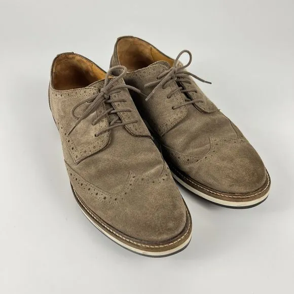 Massimo Dutti Tan Suede Leather Oxford Brogue Shoes Men’s 8.5 EU 42