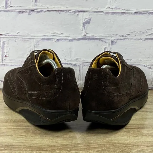 MBT Isimo Brown Suede Wingtip Walking Shoes Men's 46 US 12-12.5 Rocker Oxford