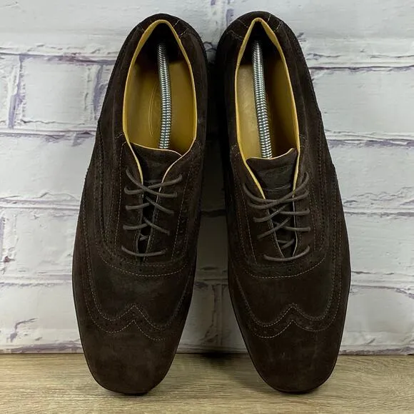 MBT Isimo Brown Suede Wingtip Walking Shoes Men's 46 US 12-12.5 Rocker Oxford